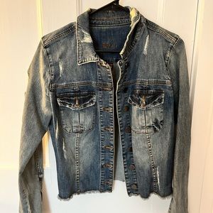 Barely worn destressed jean jacket